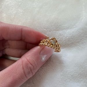 ROSE GOLD CROWN PANDORA RING SIZE 5